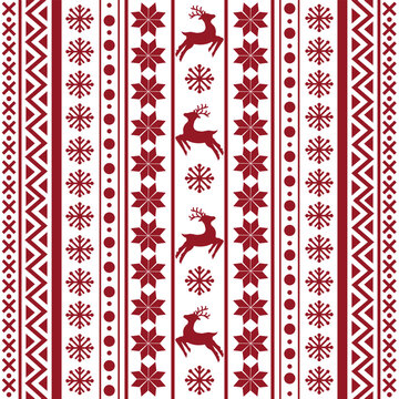 Seamless Scandinavian pattern for Christmas and New Year for winter hat, ugly sweater, jumper, paper or other designs.
