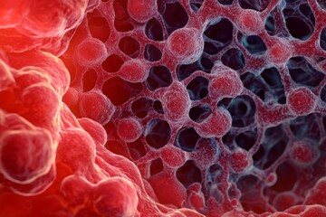 Intricate Cellular Network, A Microscopic Marvel of Life's Building Blocks