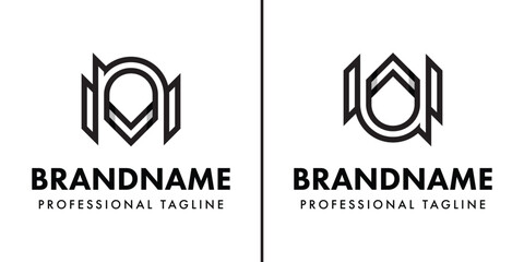 Letters MN or WU Monogram Logo, suitable for any business with MN NM WU or UW initials
