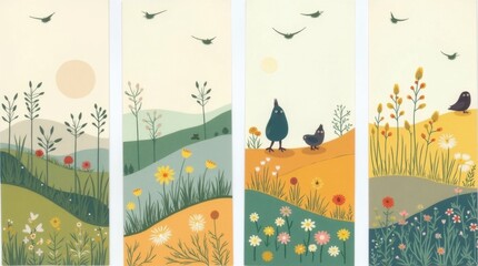 Folk Art Nature Cards