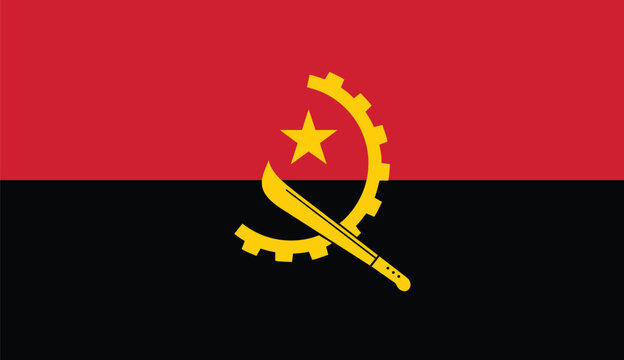 Angola, Angolan flag, flag of Angola, national flag of Angola, flat vector