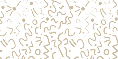 Brown memphis doodle pattern background with a teal background, featuring vibrant abstract doodle shapes and patterns.