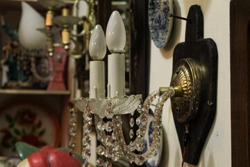 Elegant Antique Chandelier with Crystal Accents