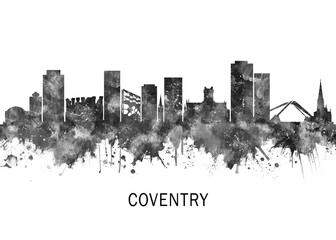 Coventry England Skyline Travel Art