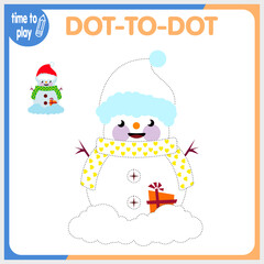 children's educational game. logic game. connect the dots by numbers. handwriting training. coloring book. New Year. Christmas.	
