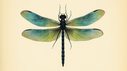 Majestic Iridescent Dragonfly