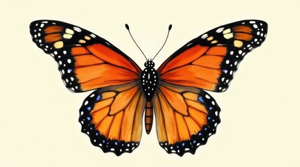 Fototapeta premium Vibrant Orange and Black Butterfly Illustration