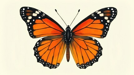 Fototapeta premium Vibrant Orange and Black Butterfly Illustration