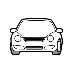 Naklejka premium a line drawing of a car. It is a simple line drawing