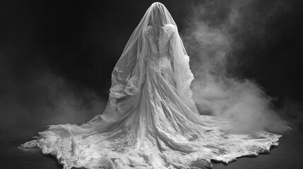 Dressing as a ghostly bride in a tattered wedding dress.