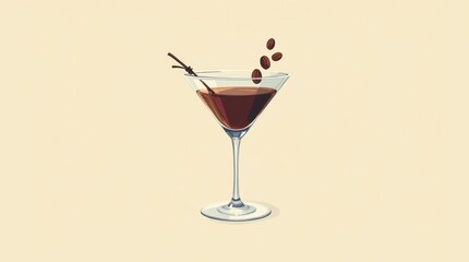 Espresso Martini Cocktail Illustration