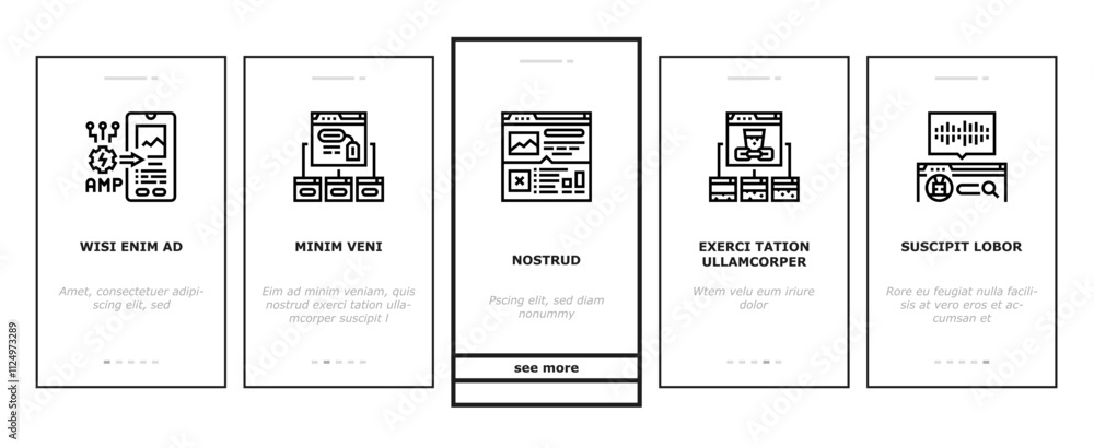 Poster seo digital optimization strategy onboarding mobile vector local service, analysis media, consulting