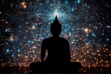 silhouette of buddha