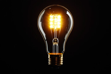 a burning light bulb as a symbol of the emergence of an idea