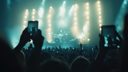 Concert Crowd Capturing Memories on Smartphones