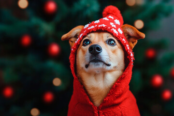 funny greeting card on the theme of Christmas and New Year