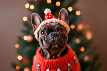 funny greeting card on the theme of Christmas and New Year
