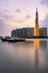 Buildings in the central area of Ho Chi Minh City, along the Saigon River.