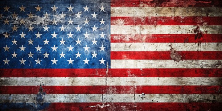 Celebrate Labor Day with a Grunge American Flag Background, Perfect for Patriotic Themes and Holiday Promotions, Featuring Copy Space for Your Message or Design Needs