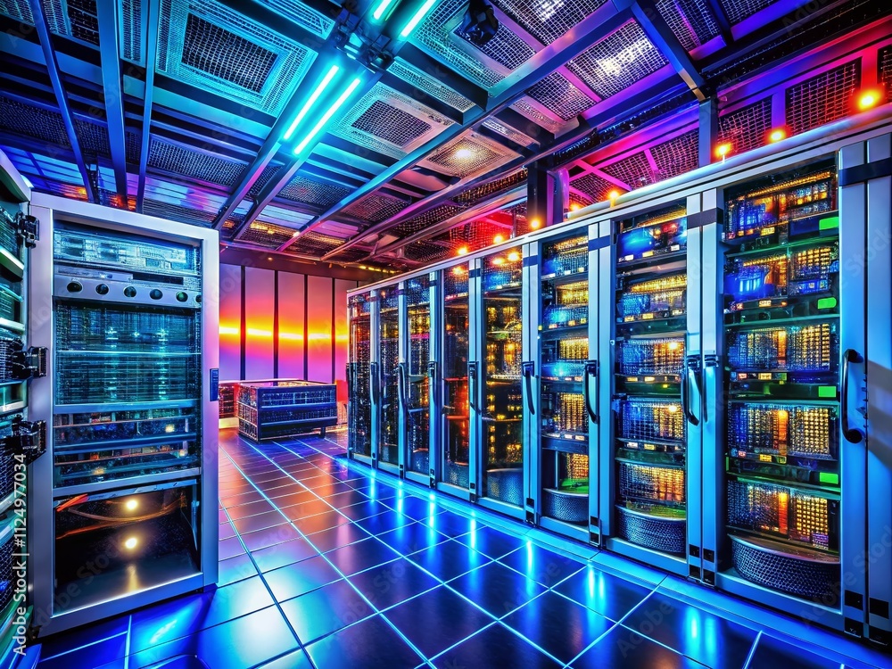 Poster central server concept in a modern data network environment with emphasis on connectivity and manage