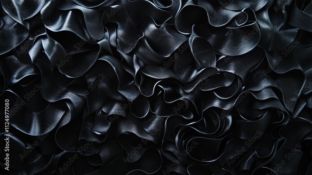 Poster black abstract wavy lines creating textured background
