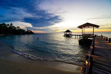 sunset on the Ao Noi beach in Koh Kood island, Thailandia