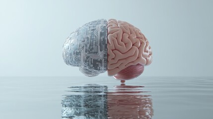 AI and Human Brain Concept Merging Visualization