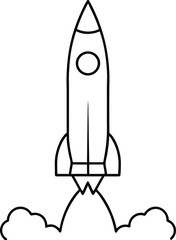 Rocket Launching Icon Clipart Vector Illustration 