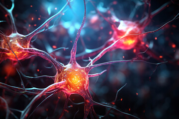 Exceptional 3d rendered medically accurate illustration of an active human nerve cell