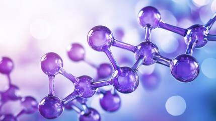 3d render of dna molecule, violet crystal dna