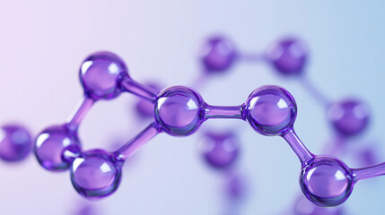 3d render of dna molecule, violet crystal dna