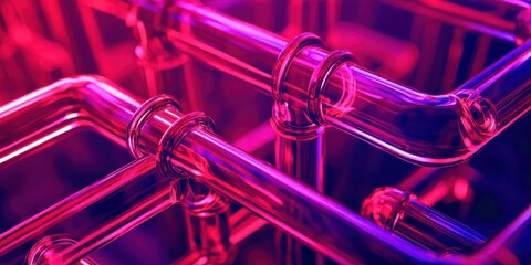 Pipe with a red and purple hue