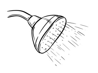 shower digital drawing illustration isolated