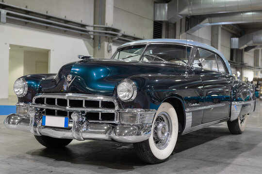 Parma, Italy - march 3 2024: Cadillac Coupe Deville -62 series- hard top convertible Produced in 1949