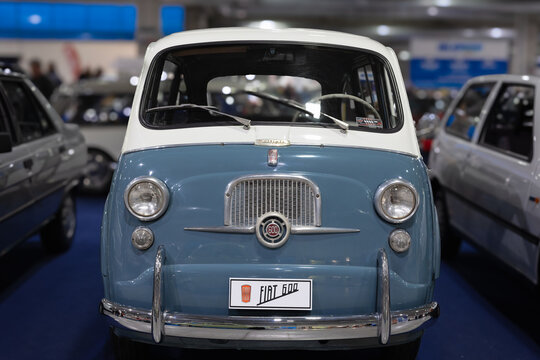 Parma, Italy - march 3 2024: Fiat 600 Multipla - Vintage Collector Car on Exhibition Produced in 1966