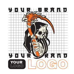 Ilustrasi desain logo Grim Reaper