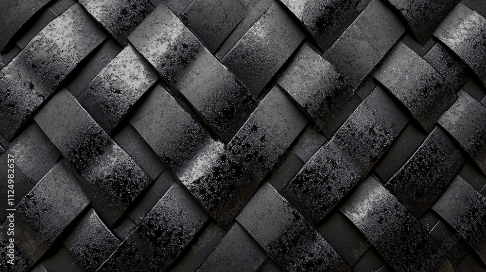 Poster Dark interwoven pattern creating textured background