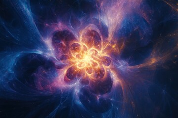Naklejka premium Cosmic Energy Flowing Through Vibrant Colors
