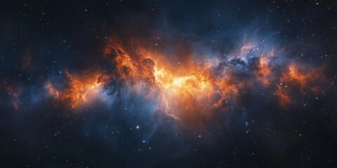 Fototapeta premium space nebula with gas clouds and vibrant star clusters, Generative AI