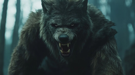 Dressing as a werewolf with fur and fangs.