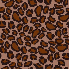 Seamless Pattern of Big Leopard Print on Mocha Mousse Background