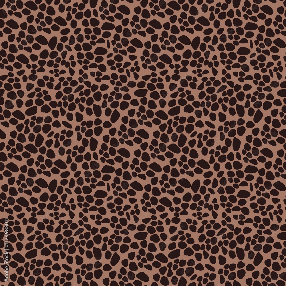 Poster seamless pattern of small cheetah print on mocha mousse background