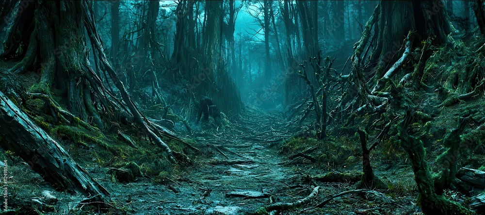 Poster Forest with a path through it