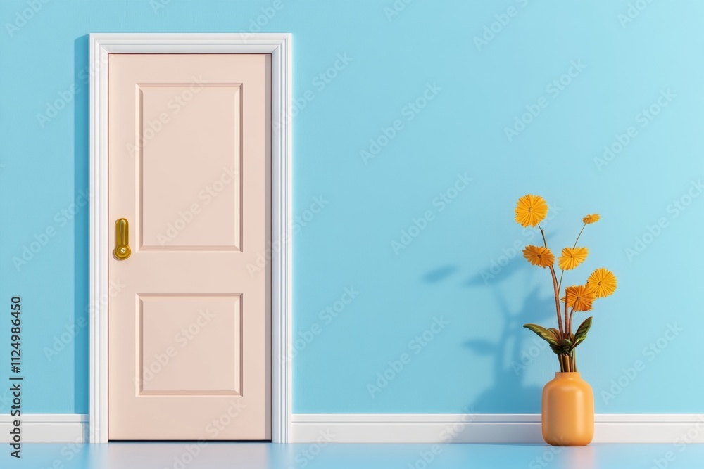 Poster A simple depiction of a slightly open door, showing only light rays emerging through the gap