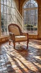 Elegant Sunroom with Cozy Chair and Natural Light