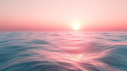 Obraz premium Pink ocean waves reflecting golden sunset light at dusk