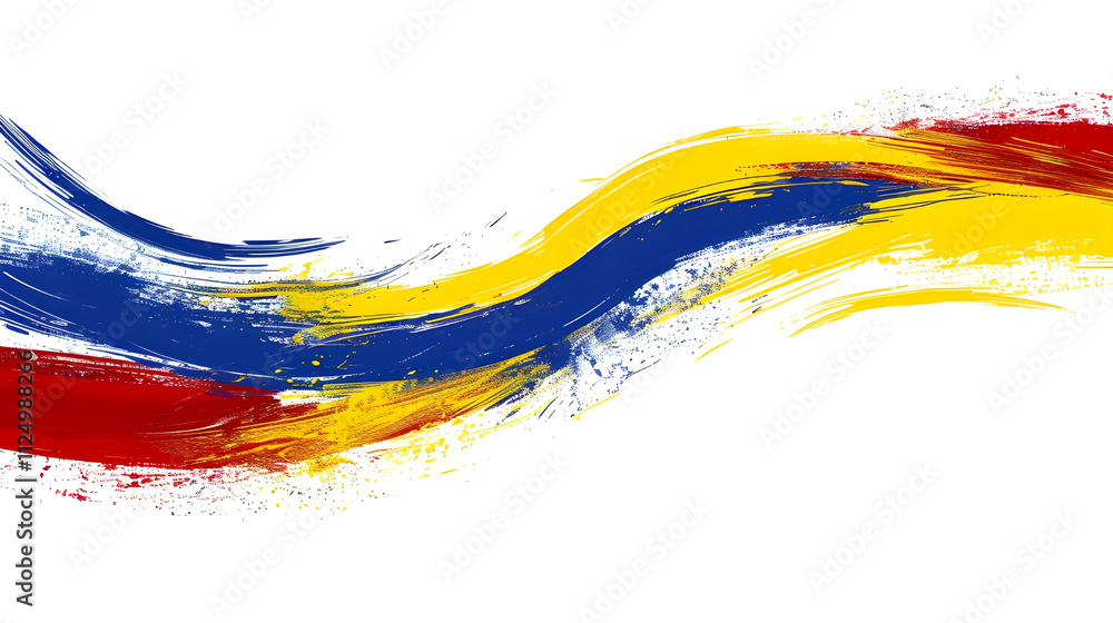 Poster abstract colorful paint strokes wave.