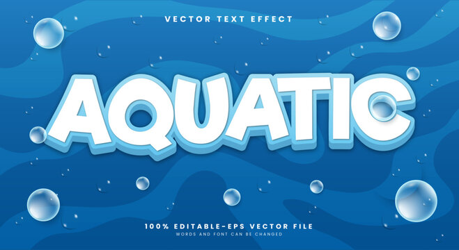 Aquatic 3d editable text effect Template with Under water background