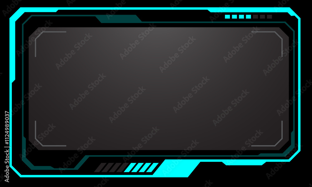 Poster hud frames blue grey user interface elements design modern technology futuristic control panel scree
