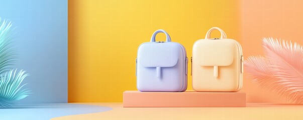 Colorful and stylish backpacks set against a vibrant background, perfect for trendy urban lifestyles.